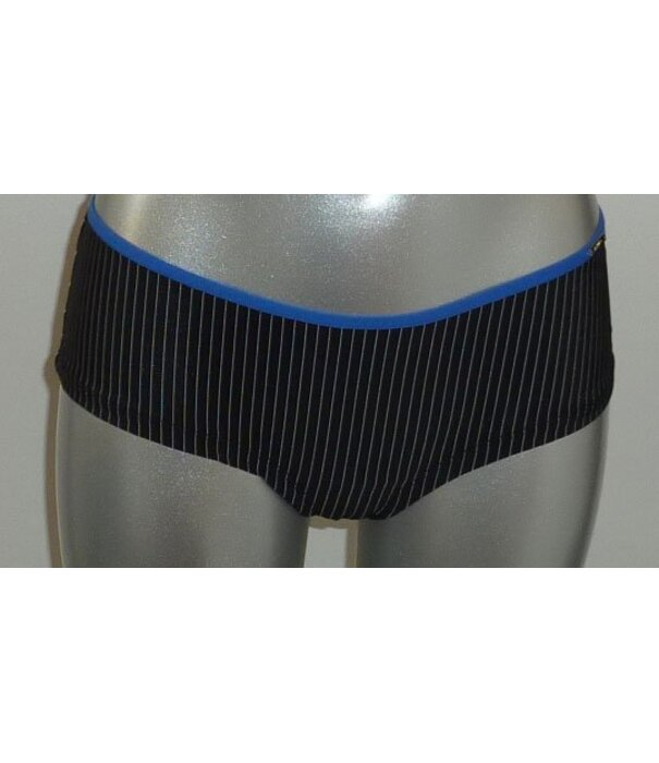 Sapph Sapph  Boudoir boxershort kleur zwart met grijs krijtstreepje bies blauw mt XL
