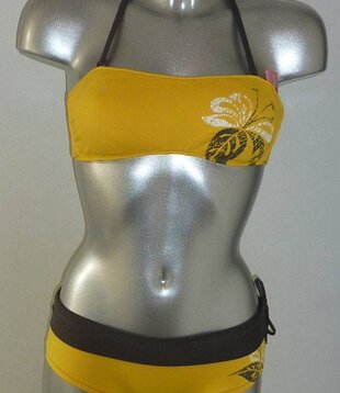 Marco After Bandeau bikinitop met shorty kleur geel mt 36 of 38