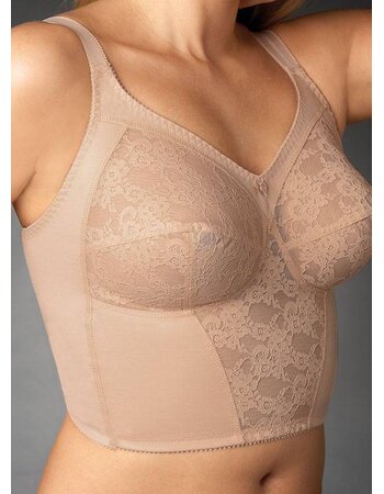 Susa  Plus Bh zonder beugel & Maagband in wit & huidkleur