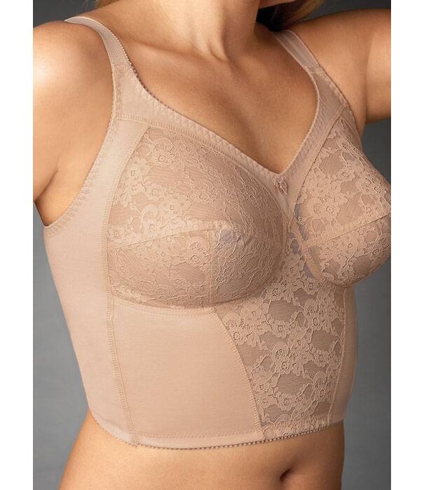 Susa Susa Plus Bh zonder beugel & Maagband in wit & huidkleur