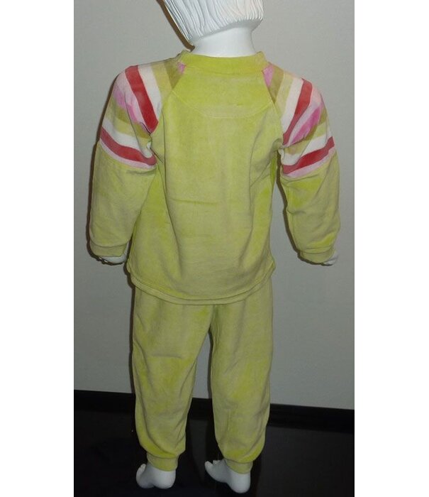 Lunatex Lunatex  X factor velours meisjes pyjama lime mt 104