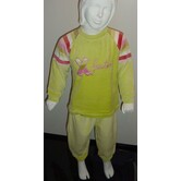 Lunatex  X factor velours meisjes pyjama lime mt 104