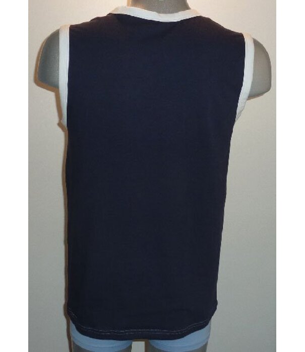 Dim  Athletic Tanktop kleur wit met marineblauw mt L of kleur licht blauw mt S & L