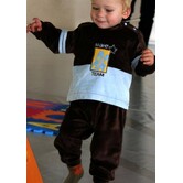 velours babypyjama night team kleur bruin