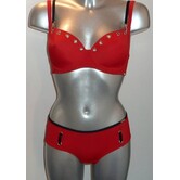 Sapph  Roxy Bh met licht Push-up effect kleur rood bies zwart mt A70 & B70