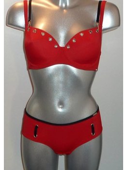 Sapph Sapph Roxy Bh met licht Push-up effect kleur rood bies zwart mt A70 & B70