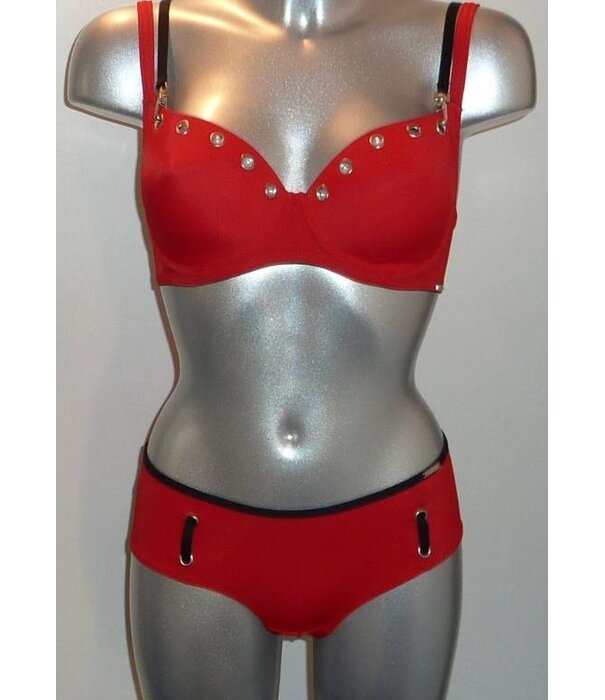 Sapph Sapph  Roxy Bh met licht Push-up effect kleur rood bies zwart mt A70 & B70