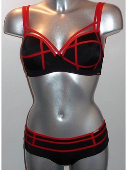 Sapph Sapph Twist Bh licht voorgevormde cup zwart-bies rood mt A75 kleur zwart bies rood mt A70