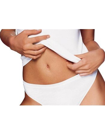 Dim  Les Pockets tweedelig microfaser stringset wit & zwart als set