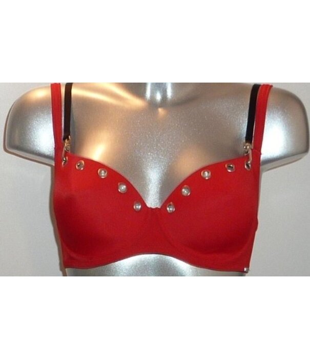 Sapph Sapph  Roxy Bh met licht Push-up effect kleur rood bies zwart mt A70 & B70