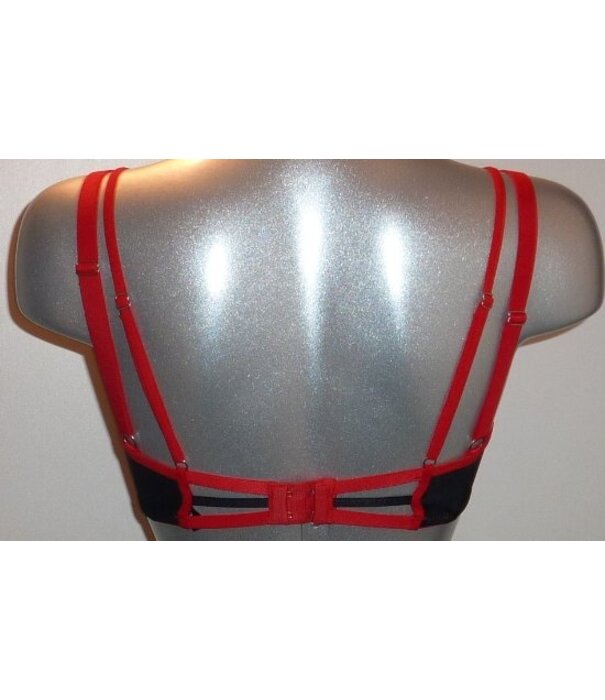 Sapph SapphTwist Bh licht voorgevormde cup zwart-bies rood mt A75 , kleur zwart bies rood mt A70