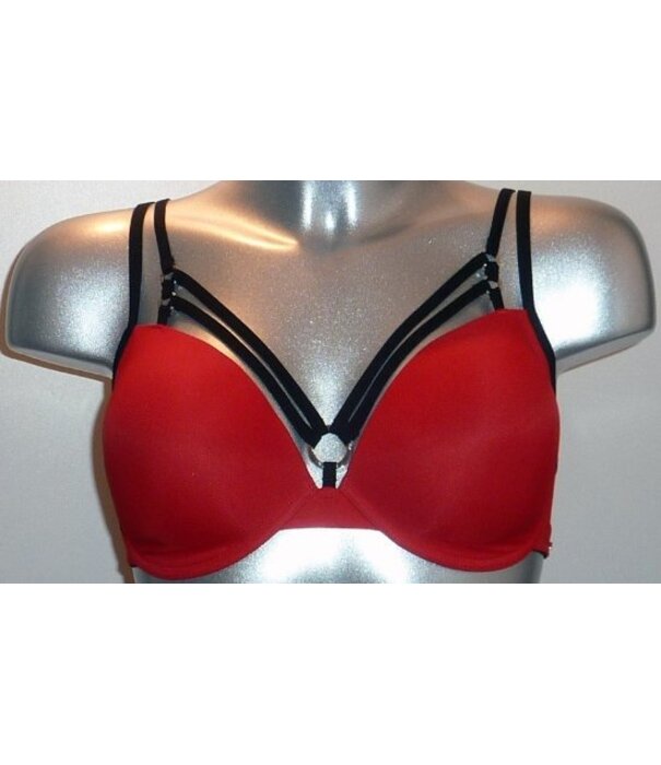Sapph Sapph  Riva Bh met beugel & lichte voorvorm kleur zwart met rode bies mt B70 & D70 of rood bies zwart mt A70