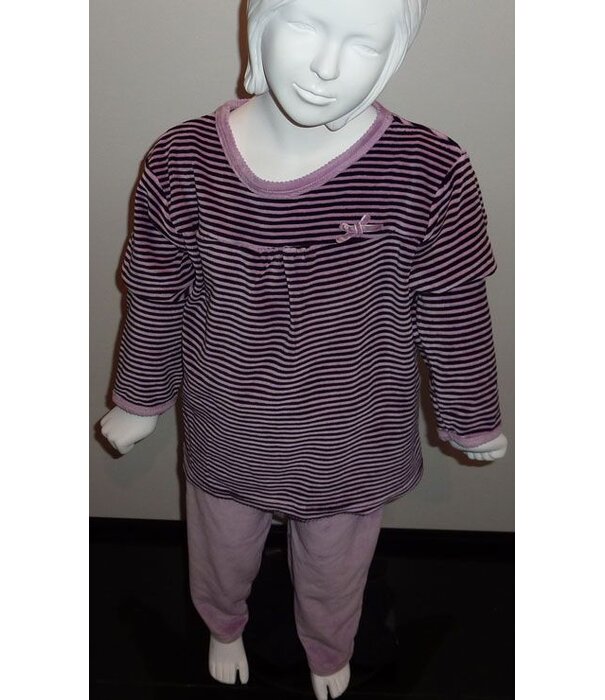 Lunatex Lunatex Evian velours meisjes pyjama aubergine mt 116 of lila
