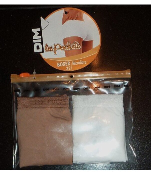 Dim  Dim Microfaser boxerset in wit, zwart, huid, bruin of kleur brique