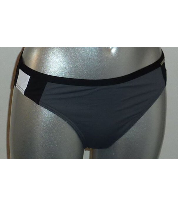 Sapph Whitehaven Beach Bikinislip mt L kleur grijs met wit & zwart