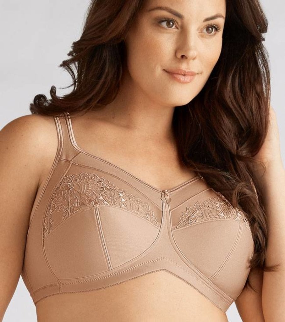 Amoena  Amoena Isadora prothese bh zonder beugel – kleur sand – stevige tweedelige cup, katoenen prothesehoesjes & elegant Paisley‑motief