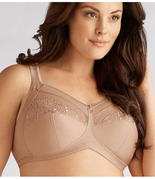 Amoena  Amoena Isadora prothese bh zonder beugel – kleur sand – stevige tweedelige cup, katoenen prothesehoesjes & elegant Paisley‑motief