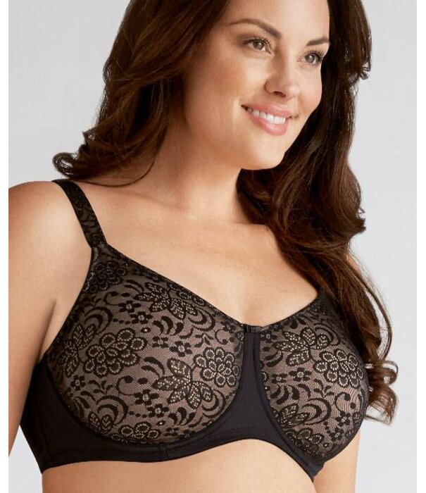 Amoena  Annette prothese Bh met beugel kleur  zwart met huid gecombineerd  de mt F95