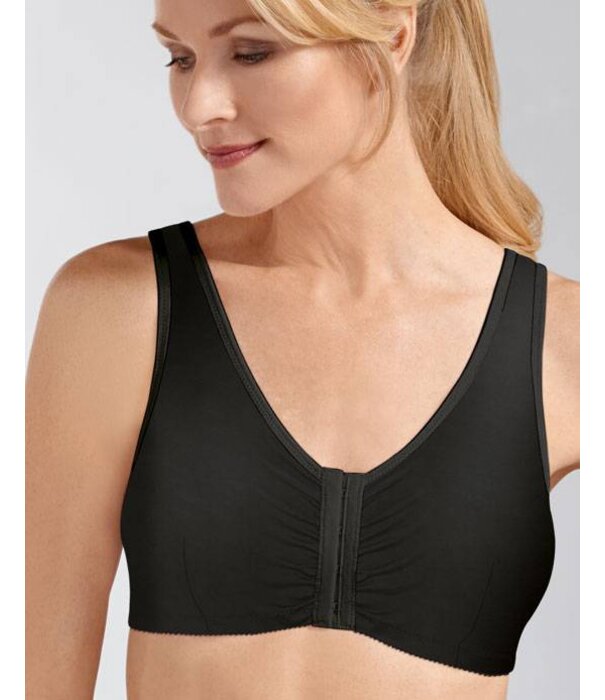 Amoena  Amoena Frances – Zachte katoenen postoperatieve bh zonder beugel met voorsluiting (wit, zwart, sand)