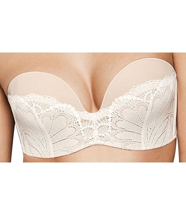 Wonderbra Wonderbra New Ultimate Glamorous Lace strapless Bh kleur ivoor & zwart
