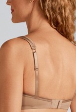 Amoena  Amoena Lara Satin Prothese BH zonder Beugel – Licht Voorgevormde T‑shirt BH met Bi‑Stretch Microfaser – Zwart & Sand
