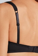 Amoena  Amoena Lara Satin Prothese BH zonder Beugel – Licht Voorgevormde T‑shirt BH met Bi‑Stretch Microfaser – Zwart & Sand