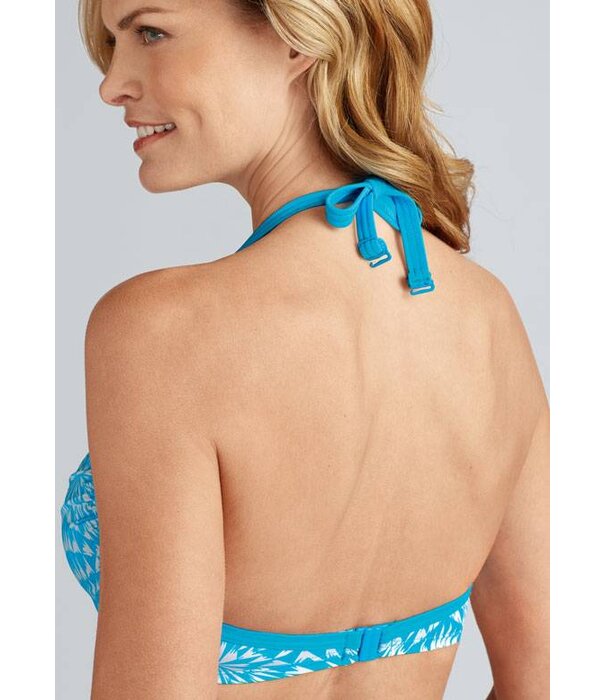 Amoena   Hawaii prothese bikini top zonder beugel kleur turqouise met wit