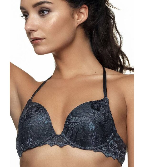 After Eden After Eden  Anna multiway Bh met lichte gelvulling kleur grijs gecombineerd met petrolblue