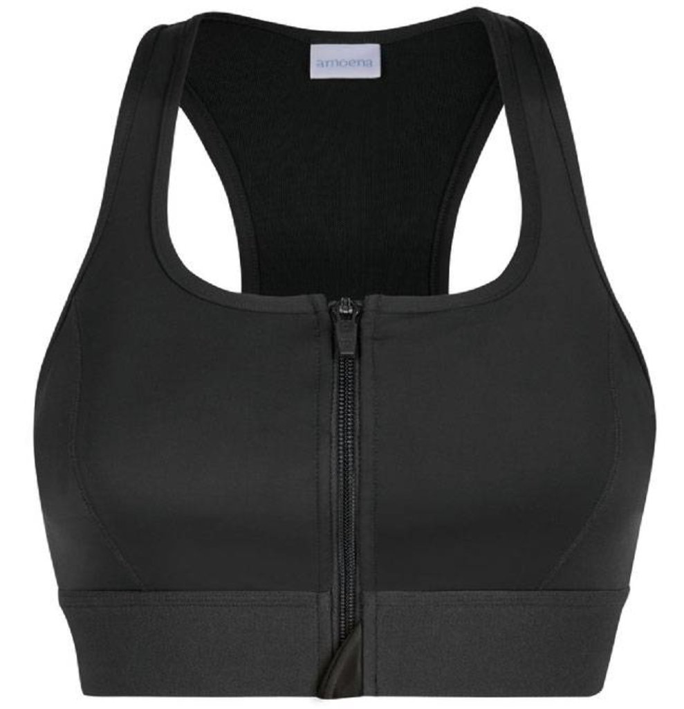 Amoena  Amoena Gloria Zipper prothese sport‑BH zonder beugel en met voorsluiting – comfortabel sporten in zwart