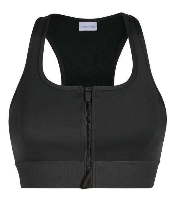 Amoena  Amoena Gloria Zipper prothese sport‑BH zonder beugel en met voorsluiting – comfortabel sporten in zwart