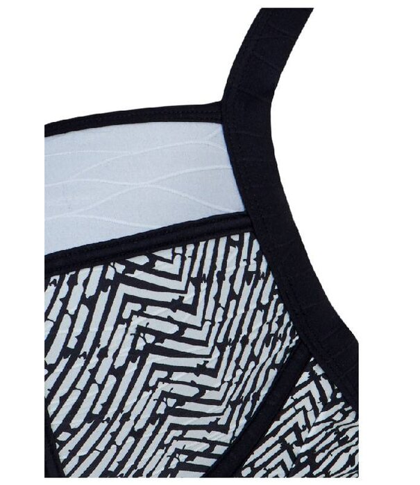 Sapph  Phi Phi Island bikinitop met beugel & voorvorm kleur zwart met wit gecombineerd