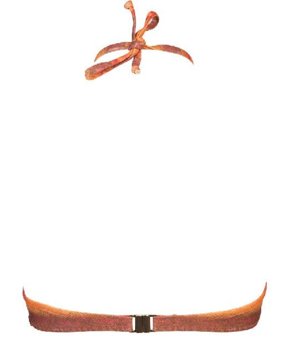Sapph  Cinnamon bandeau beugel bikinitop & uitneembare onderpadding kleur oranje met snakeprint