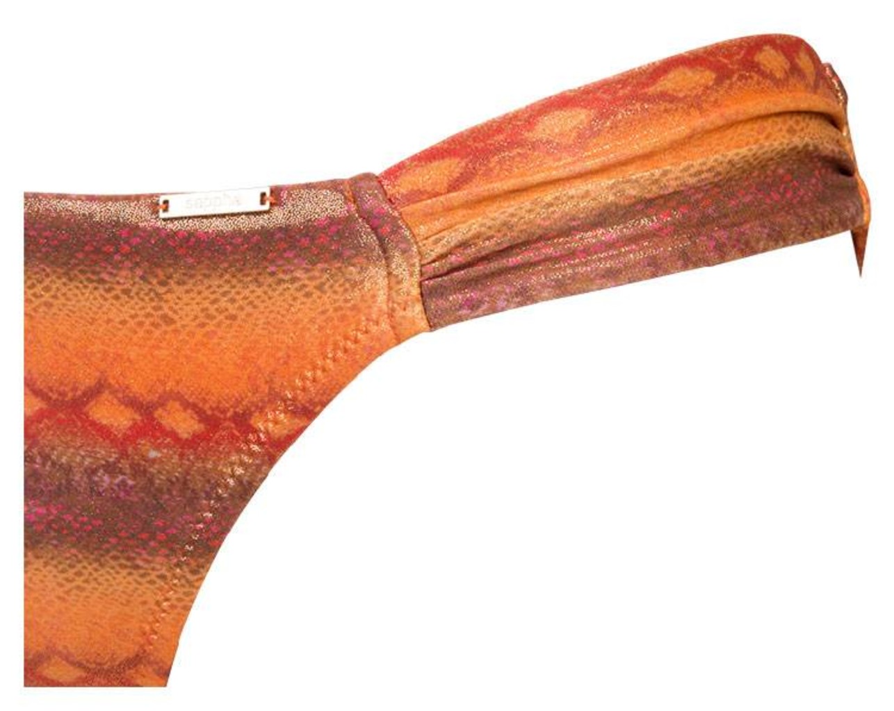 Sapph  Cinnamon butterfly een laag model bikinislip kleur oranje met snakeprint