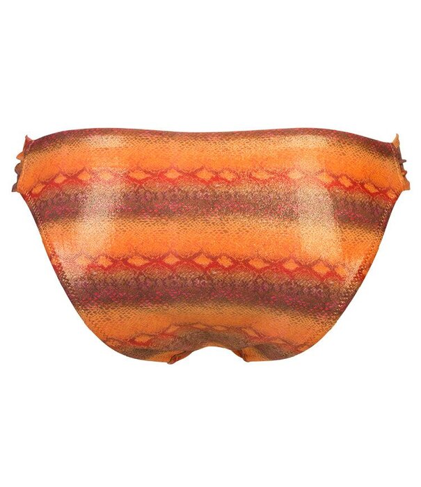 Sapph Sapph Cinnamon butterfly een laag model bikinislip kleur oranje met snakeprint