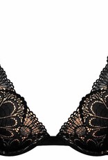 Wonderbra Glamorous triangle Bh met beugel & licht voorgevormde cup kleur zwart of ivoor