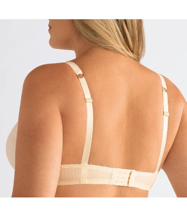 Amoena  Amoena Aurelie prothese bh zonder beugel met tweedelige cup en parelsnoer‑printje – champagne & zwart