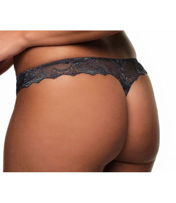 After Eden After Eden  Anna heupstring kleur grijs met ingeweven print kleur blue