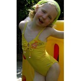 Vita meisjesbadpak kleur geel of rood