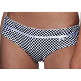 Boobs & Bloomers Tamia katoenen boxershort marineblauw met ruitprint ivoor kleur