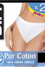 Dim  DIM Slipset 2‑Pack – 100% Pur Cotton Mini Slip – Wit & Zwart