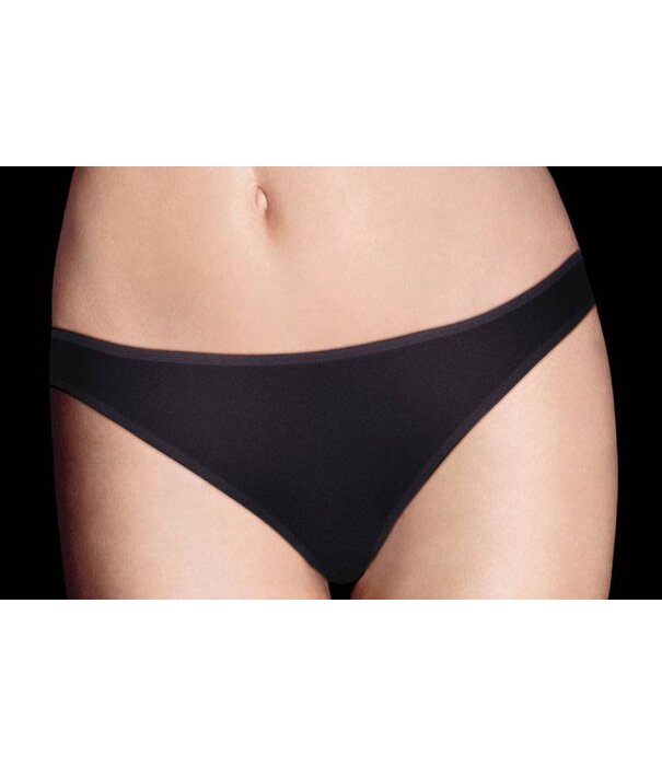 Wonderbra Wonderbra naadloze microfaser string met subtiel ingeweven zilverdraadje in de tailleband – kleur zwart
