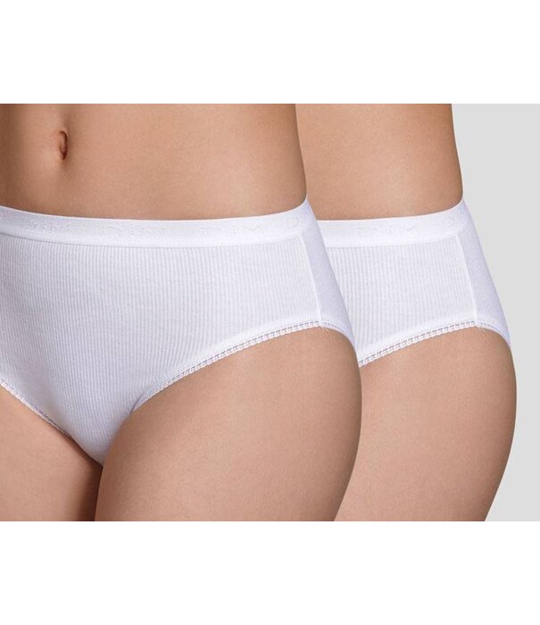 Dim  DIM Slipset 2‑Pack – 100% Pur Cotton Midi Slip – Wit & Zwart