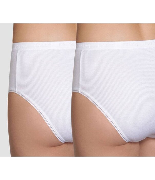 Dim   DIM Slipset 2‑Pack – 100% Pur Cotton Maxi Slip – Wit & Zwart