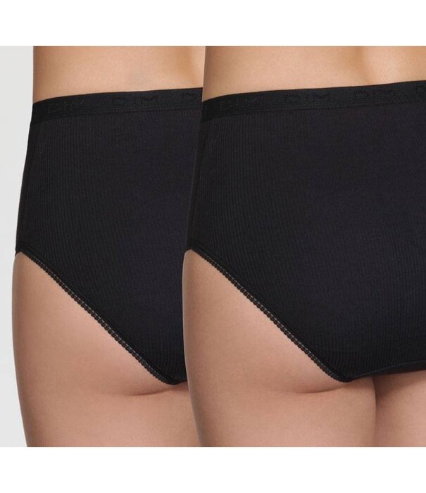 Dim   DIM Slipset 2‑Pack – 100% Pur Cotton Maxi Slip – Wit & Zwart