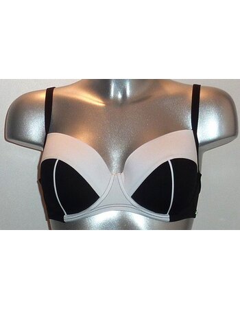 Caya Bay Bikinitop met beugel & voorgevormde cup mt D95 zwart met wit