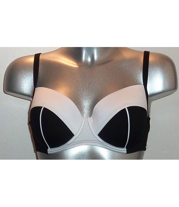 Sapph Sapph  Caya Bay Bikinitop met beugel & voorgevormde cup mt D95 zwart met wit