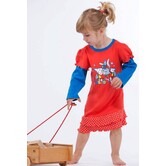 Bobo katoenen meisjes nachtjurkje rood print Bobo