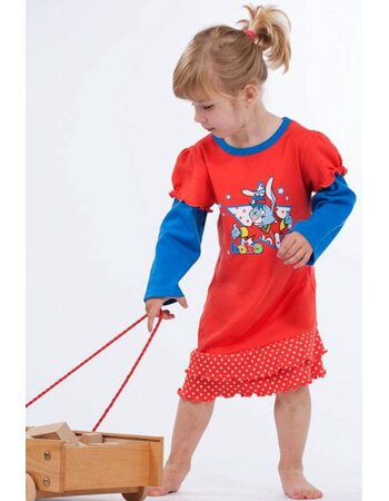 Studio 100 Bobo katoenen meisjes nachtjurkje rood print Bobo