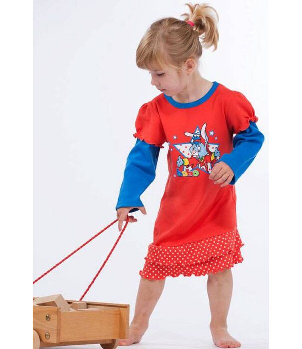 Studio 100  Bobo katoenen meisjes nachtjurkje rood print Bobo