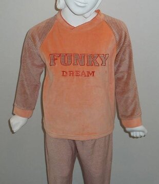 Carisa velours meisjes pyjama kleur zalm mt 98 of blue mt 98 of 116